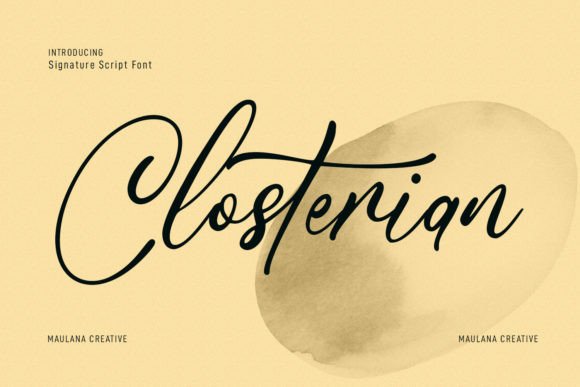 Closterian: An Elegant Script Font for Thoughtful Editorial Design