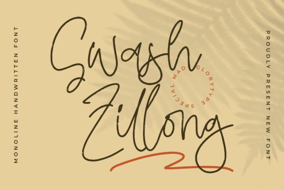 Swash Zillong: A Monoline Handwritten Font for Crafters & Sellers