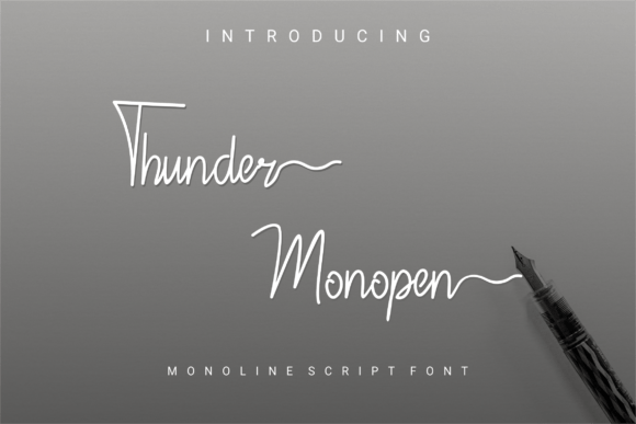 Thunder Monopen: A Dainty Script Handwritten Font for Real Branding Projects